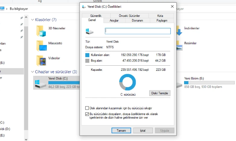 windows 10 hızlandırma